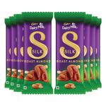 Cadbury Dairy Milk Silk Roast Almond Chocolate Bar, 464 gm (Pack of 8)