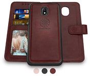 for Galaxy J3 2018/ J3 Orbit/J3 Emerge (2018)/J3V /J3 Star/J3 Achieve Wallet Case, Shileds Up [Detachable] Magnetic Case, [Vegan Leather] Cover for Samsung Galaxy 2018 -Brown