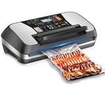 95 kPa Vacuum Sealer Machine, Food Sealer 10-IN-1 Modes Powerful Full Automatic Food Vacuum Sealing Machine with Cutter,1 Bag Roll,10 Pre-cut Bags and Accessory Hose Fully Starter Kits