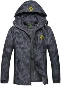 GIISAM Mens Windproof Jacket Waterproof Lightweight Mountain Sport Jacket for Men Hooded Windbreaker Raincoat(1898FB,XL)