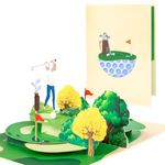 CNLITIHEKA Golf Father's Day Card, 3D Pop Up Birthday Card, Retirement Pop Up Card, Anniversary Card For Men Dad Husband Golfers.