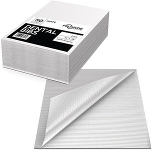 Pruvade Dental Bibs - 50 Pack Adult Disposable Bibs 3-Ply for Dentist, Eating, Tattooing - 13" x 18" Waterproof Medical Sheets for Piercing, Tattoo Table Station, Nail Techs, Patient Hygiene - White