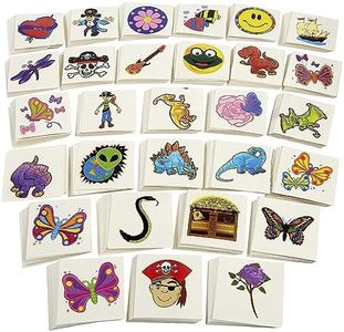 Kicko Tattoo Assortment - 720 PC Colorful Tattoos - Temporary Tattoos Assortment - Includes Dinosaur, Pirates, Animals, Flowers and etc. - Kids Party Favors