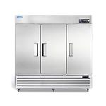 ICECASA 82" W Commercial Refrigerator Reach-in 72 Cu.ft 3 Solid Door Stainless Steel Commercial Refrigerator Fan Cooling for Restuarant, Bar, Shop, etc