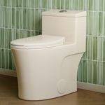 HOROW T0338WBC Elongated One Piece Toilet Bisque, ADA Toilet 17.3" with Comfortable Chair Height Seat, Modern Toilet for Bathroom, Dual Flush 0.8/1.28 GPF & MAP 1000g, 12" Rough-in Toilet Bowl Bisque