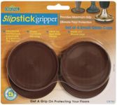 Slipstick CB755 3 Inch Non Slip Rubber Floor Surface Protector Pads (Set of 4 Grippers) Round - Chocolate Brown