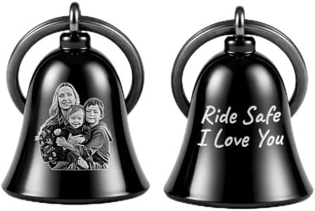 Lucy Engraving Personalized Handwriting Motorcycle Bell, Custom Engraved Photo Gremlin Bell - Motorcycle Father Day Gifts, Biker Dad Gifts