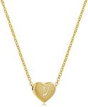 PORPI-JOJO Dainty Gold Necklace for Women-18K Gold Plated Cute Necklace Heart Initial Engraved Y Birthday Gifts for Friends Female