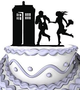 Meijiafei Hurry to the Police Call Box Wedding Cake Topper