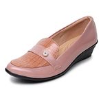 SELBRO Shiney Light Weight,Comfortable & Stylish Wedge Bellies for Girls and Women's BALLET-69 Peach