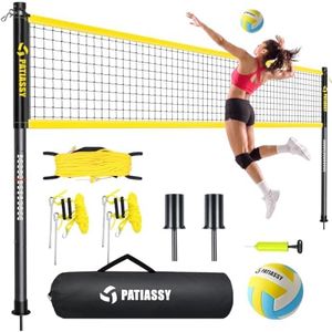20FT Portable Outdoor Volleyball Net Set for Backyard with Anti-Sag | Metal Ground Stakes & Pole Spikes for Stability, Rust-Resistant Steel Poles, Easy Setup, 3 Adjustable Heights, Carry Bag