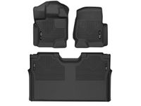 Husky Liners X-act Contour Floor Mats | Fits 2015-2024 Ford F-150 (Includes 2022-2024 Lightning) SuperCrew Without Fold Flat Storage (Full Coverage) | Front & 2nd Row, 3-pc Black - 53498