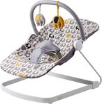 BABABING | Float Baby Bouncer | Reclining Baby Rocker with Contemporary Ellie Elephant Print | Portable Baby Seat with Exclusive Soft Toys