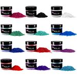 Rolio Mica Powder Pearlescent Color Pigment, 10g, 12 Jars - Art Set for Resin Epoxy - for Soap Making, Nail Polish, Lip Gloss, Eye Shadow, Slime & Candle Jars - Northern Lights