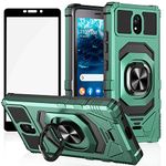 Ailiber Phone Case for Nokia C100, Nokia C100 Case with Screen Protector, Ring Kickstand for Magnetic Car Mount Military Grade, Heavy Duty Shockproof Protective Cover for Cellular Nokia C100-Green