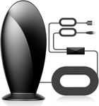 2200+ Miles Long Range TV Antenna Indoor for Local Channels,Digital TV Antenna for 4K HD Smart & Old tvs,Magnetic Base Easy Install-18FT Coax Cable (Classic Black)