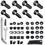 Dadop Anti Theft License Plate Screws, Universal License Plate Screw Caps, Rust Proof Stainless Steel Bolts Fasteners Kit, M6 (1/4") Tamper Proof Screws for Cars Front Rear Frame Holder (Black)