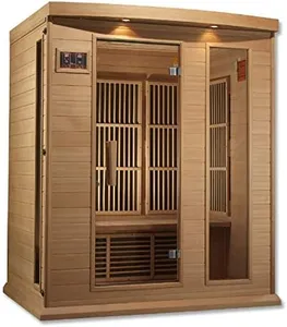 DYNAMIC SAUNAS 3 Person Capacity PureTech Infrared Therapy Home Sauna Box with Bluetooth, Roof Vent, and LED Control Panel