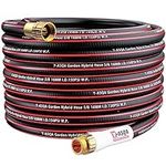 YASQA Water Hose 50 Ft, Flexible, Leakproof, Lightweight Lead in Rubber Hose 5/8" Diameter X 50ft Kink Free 150PSI Durable High Burst Strength Industrial Garden Hose