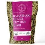 200g Organic Certified Rajasthani Henna Powder 100% Pure Mendhi Natural Hair Colour Dye Triple Sifted BAQ