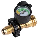 GASPRO Propane Tank Gauge Level Indicator, Connect to 5-100lb Propane Tanks, Accurate Propane Gauge with POL for Propane Cylinder, RV Camper, Propane Heater, Fire Pit, Gas Grill and More