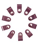 CRATLY 10 Pcs Multipurpose Taco Cable Holder Clips Organizer/Cable Wire Holder/Made of Pure Leather Having Brass Button Made of Leather Set of 10, Size 3x1 Inch (LXB)