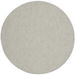 Nourison Positano Indoor/Outdoor Light Grey 8' x Round Area Rug, Easy Cleaning, Non Shedding, Bed Room, Living Room, Dining Room, Backyard, Deck, Patio (8 Round)