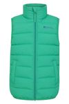 Mountain Warehouse Rocko Kids Padded Gilet - Water Resistant Rain Coat with Microfibre Padding & Front Pockets, Boys & Girls - For Autumn, Winter & Outdoors Green Kids Size 7-8 Years