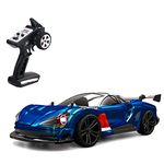 GoolRC 16301 RC Drift Car, 1:16 Scale Remote Control Car, 4WD 35KM/H High Speed RC Racing Car, 2.4GHz RTR RC Car Toy Vehicle with LED Lights, Drift Tires and Racing Tires for Kids and Adults (Blue)