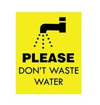 SIGN EVER Please don’t waste water Sign Board With Double side adhesive tape-Vinyl Sticker With Forex Board-(Yellow Black 10 x 8 inch)Home,Office,Restaurant,Hotel,Hospital,Theatere,Wall,School,Commercial