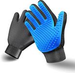 SSRIVER Pet Grooming Glove Hair Remover Brush Gentle Deshedding Efficient Pet Mitt Pet Massage Gloves Left & Right Hand Draw Dogs Cats Horses Long Short Fur (1Pair Left & Right Hand (Blue))