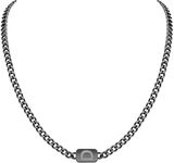 VNOX Black Initial Necklace for Men - Stainless Steel Letter D Necklaces Name Necklace for Mens