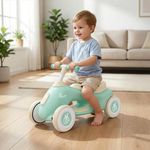 R for Rabbit Speedster Zoomy Push Ride-On for Baby, Wide TPE Wheels with Ergonomic & Comfortable Seat, Non Slip Footrest for 1 to 4 Years Kids, 20 Kgs Weight Capacity (Green Cream)