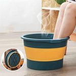 KRLZ Foldable Footbath Pail Massage Soak Bucket, Household Easy Storage Basin, Large Foot Soaking Tub, Folding Foot Bath Spa Massage Basin Foot Bucket for Soaking Foot, Toe Nails, Ankles