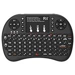Rii 2.4GHz Mini Wireless Keyboard with Touchpad＆QWERTY Keyboard, Backlit Portable Keyboard with Remote Control for Laptop/PC/Tablets/Windows/Mac/TV/Xbox/PS3/Raspberry Pi .(Black)