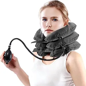 Neck Stretcher, Neck Traction Device, Cervical Traction Device for Neck Pain Relief, Neck Brace Adjustable Inflatable Neck Stretcher, Neck Decompression Devices Home Use (Gray)