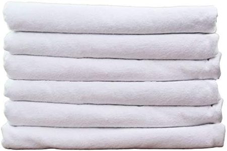 6 PACK Flat Massage Sheets | Flannel Massage Sheets | 180g | 60x100" | BodyBest 100% Cotton Massage Linens | White Spa Bed Treatment Table Covers