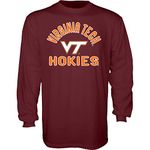 NCAA Virginia Tech Hokies Mens Long Sleeve T Shirt Line Up Team Color, Virginia Tech Hokies Maroon, X-Large