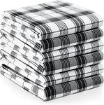 Utopia Towels Black & White Dish Towels [6 Pack - 15 x 25 Inches] 100% Ring Spun Cotton Kitchen Towels, Highly Absorbent & Reusable Cleaning Bar and Tea Towels Set