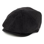 Jaxon & James Harlem Newsboy Cap - Black - 100% Wool Medium