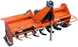 45" Rotary Tiller Attachment - Cat 1 3-Point PTO Driven, Single Speed 540 RPM Gearbox, 4.7" Max Depth, for 20–30HP Tractors - Not PTO Shaft