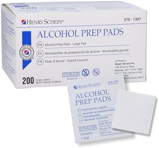 Henry Schein Large Alcohol Prep Pads (200/Box) - 70% Isopropyl Alcohol Wipes, Individually Wrapped - 2 ply, Textured - Skin Prep Alcohols Swabs - Sterile Pads