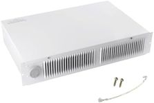 Kickspace heater,compact design,white fan-forced wall heater with built-in thermostat,covers 150 square feet, factory wired 204/208VAC