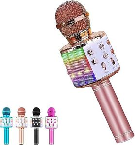 Hoiicco Wireless Karaoke Microphone for Kids, Bluetooth Karaoke Microphone Portable Handheld Singing Karaoke Mic Speaker, Voice Changer Toy Microphone, Great Present for Adults Kids Girls Boys