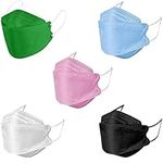 50 PCS Fish Face_Masks Disposable,4 Ply 3D Type Disposable Face_Mask for Adult/Kids (Kids-5 Colors)