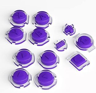 eXtremeRate Replacement Two-Tone Jelly Buttons for JoyCon, Purple & Clear with Symbols Custom Controller ABXY Direction Home Capture + - Keys, DIY Action Face Buttons for Nintendo Switch & Switch OLED