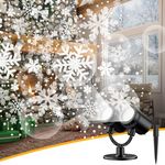 Christmas Projector Lights Outdoor,IP65 Waterproof LED Lights,Rotating Snowfall Lamp Brighter LED Landscape for Xmas Holiday Home Decor Indoor Outdoor Garden Party Decoration（LL-049-01）