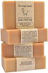 4 Goat Milk Soap Bars with Honey - Handmade in USA. All Natural Soap - Unscented, Fragrance Free, Fresh Goats Milk. Wonderful for Sensitive Skin and Babies. SLS, Paraben, GMO-Free.