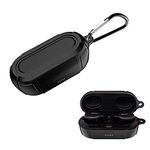 WQNIDE Compatible with Bose Sport Earbuds Case [Front LED Visible] Soft Silicone Protective Cases Cover Skin Designed for Bose Sport Earbuds Case, Women Men, with Keychain, Black