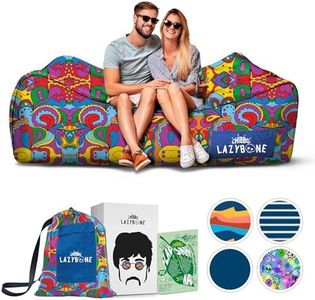 Chillbo Lazybone Inflatable Couch - Ultimate Inflatable Lounger for Maximum Chill - The Perfect Blow Up Couch for Music Festivals Or Inflatable Couch for Camping - 60s Psychedelic